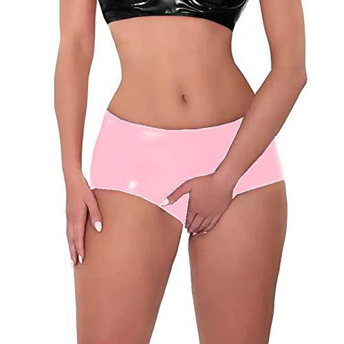 Plus Size 7XL Open Crotch Sexy Panties Women Low Waist PVC Briefs