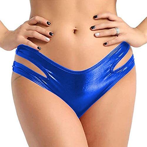 Plus Size Sexy Cut Out Low Waist Panties Women Faux Leather Briefs