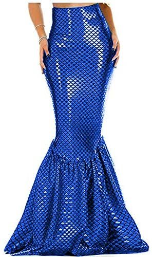 15 Color Sexy Fish Scales Skirt Mermaid Cosplay Fishtail Long Skirt