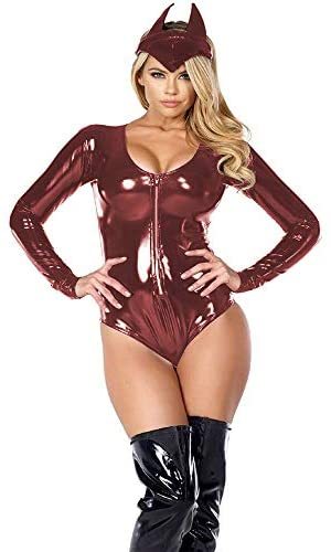 PVC Bodysuit with Headband Lady Cosplay Costume Cat Knight Catsuit