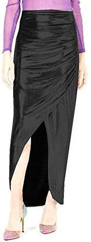 16 Colors Irregular Long Skirt Front Split Pleated Maxi Slim Skirt