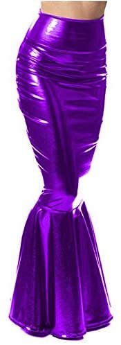 Shiny Trumpet Skirt Lady Holographic Skirt Mermaid Cosplay Costume