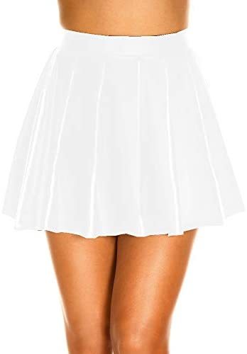 Plus Size High Waisted Pleated Skirt Ladies A-line Punk Mini Skirt