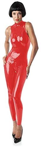 Wetlook PVC Dance Catsuit Women Zipper Sleeveless Catwoman Costume