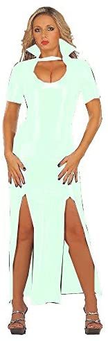 23 Colors Turndown Collar Long Dress Lady Split Dress Short Sleeve Keyhole Dress