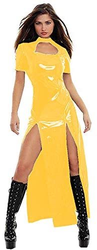 12 Color Sexy PVC Keyhole Split Dress Catwoman Witch Cosplay Dress