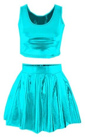 19 Colors Lady Sexy Nightclub 2 Piece Set Sleeveless Crop Top Pleated Mini Skirt