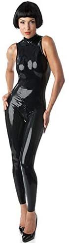 Wetlook PVC Dance Catsuit Women Zipper Sleeveless Catwoman Costume