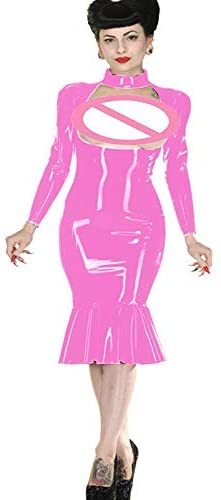 Plus Size Long Sleeve Dress Open Chest Clubwear Mermaid Midi Dress
