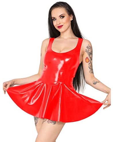 12 Colors Lady Sexy PVC Tank Dress Wetlook A-line Scoop Neck Dress