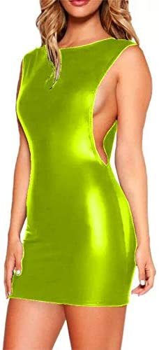 Plus Size Back V-Neck Mini Dress Lady Big Armhole Slim Tank Dress
