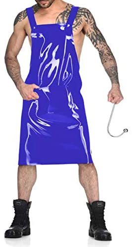 23 Colors Men Novelty Backless Strap Dress PVC Halloween Waiter Cosplay Uniform