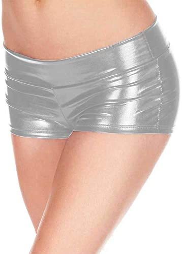 Plus Size Candy Color Women Mini Shorts Shiny Low Waist Hot Shorts