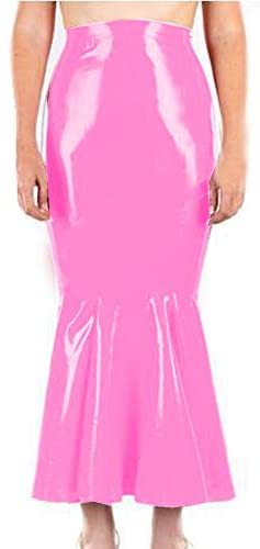 Plus Size High Waist Mermaid Skirt Cosplay PVC Long Fishtail Skirt