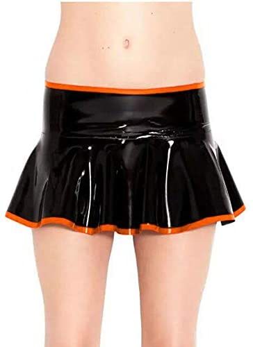 Plus Size Low Waist A-line Mini Skirt Lady Glossy Cheerleader Skirt
