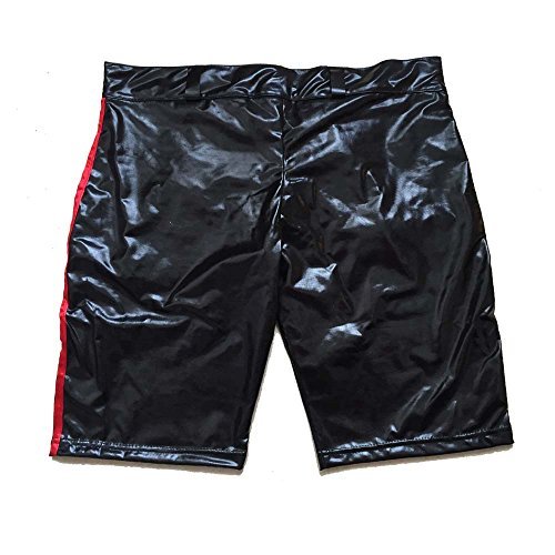 Shiny Men Underwear Boxer Shorts Red Zipper Pants Dancing Clubwear