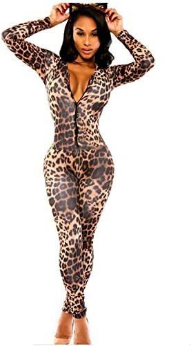 Women's Spandex Dancewear Catsuit Bodysuit Leopard Prints Unitard