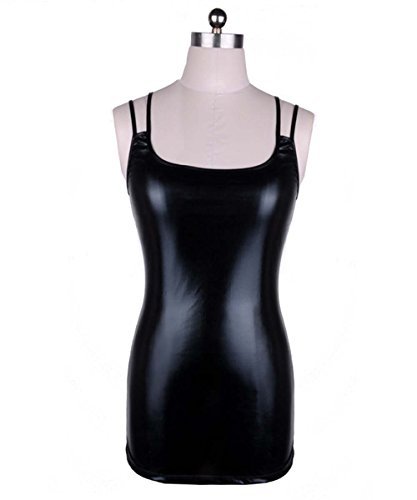 Women's Shiny Metallic Criss-Cross Tank Mini Dress Sexy Clubwear