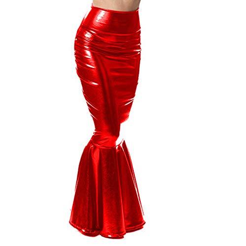 Shiny Trumpet Skirt Lady Holographic Skirt Mermaid Cosplay Costume