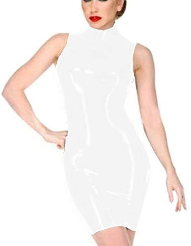 12 Colors Back Zipper Mini Dress Ladies Glossy PVC Skinny Clubwear