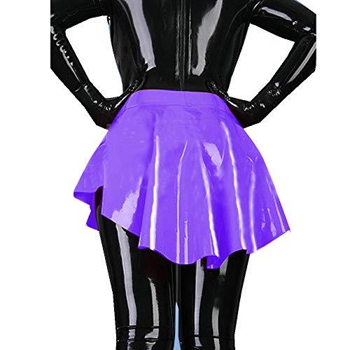 Plus Size PVC Pleated Skirt Gothic Asymmetric Swallowtail Skirt