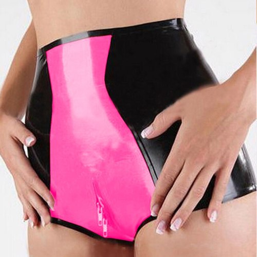 12 Colors Patchwork Color Hot Pants Women Low Waist Skinny Shorts Sexy Dancing Bottoms Novelty 2 Way Zipper Open Crotch Shorts