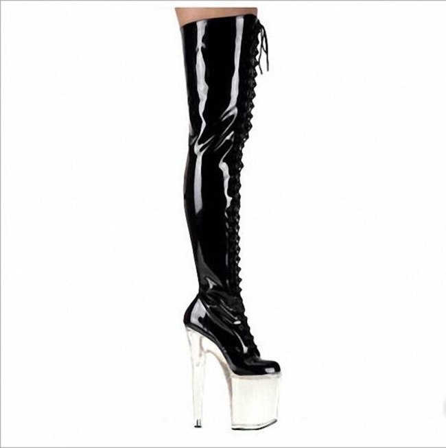 Hot Selling Motorcycle Racing Girl Thigh High Platform  Boots Sexy Cross-tied Stiletto Boots Fashion Anime Cosplay Shoes