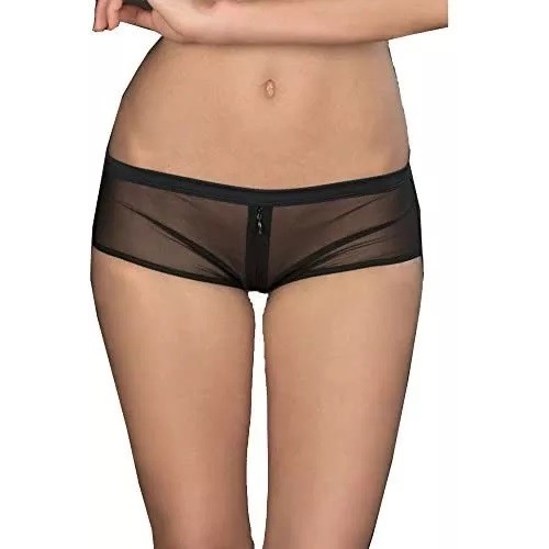 Sexy Open Crotch Zipper Panties Women's Knickers Underwear Transparent Briefs