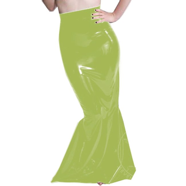 23 Colors Floor Length High Waist Mermaid Skirt Novelty Stage Performance Costume Ladies Simple Glossy PVC Fishtail Long Skirt