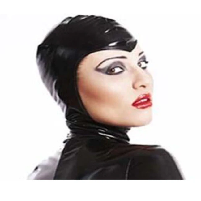 New Arrival Men Women PVC Open Mouth Face Eye Head Mask Costume Slave Game Role Play Fetish Hood Mask Custom anime decor