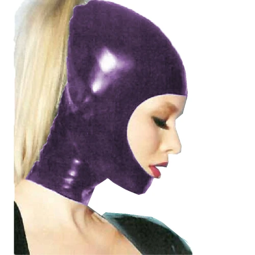 New Arrival Men Women PVC Open Mouth Face Eye Head Mask Costume Slave Game Role Play Latex Fetish Hood Mask Custom persona S-7XL