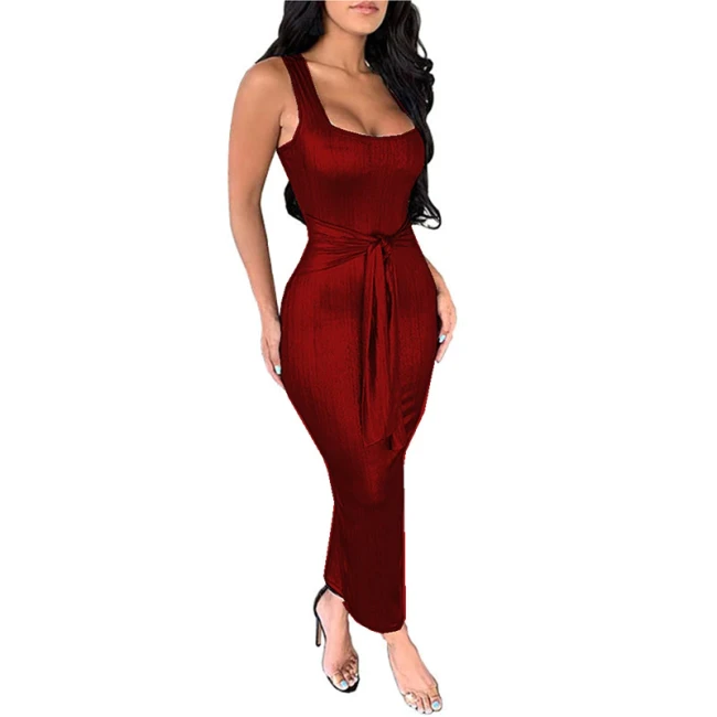 Women Sleeveless Long Maxi Dress O-Neck Bodycon Sexy Party Club Casual Dress Vestidos Strapless Sleeveless Backless rayon dress