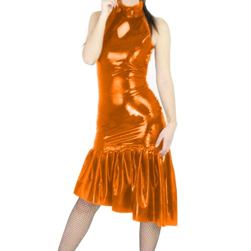 20 Colors Ladies Sleeveless Irregular Hem Midi Dress Sexy Shiny Metallic High Neck Party Dress Ruched A-line Bodycon Vestido