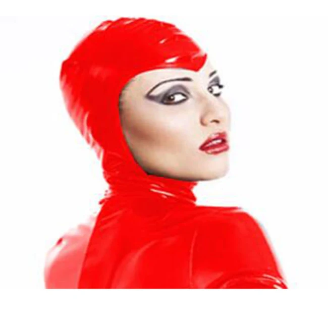 New Arrival Men Women PVC Open Mouth Face Eye Head Mask Costume Slave Game Role Play Fetish Hood Mask Custom anime decor