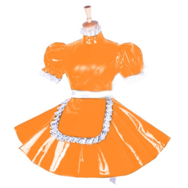 maid pvc lockable dress Uniform cosplay costume Tailor-made Sexy Cute Maid Dress Cosplay Anime Uniform Temptation Sissy Suit 7XL