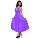 Plus Size Gorgeous Lady Dancing Party Robe Sexy Halter Backless Deep V-neck Long Dress Vintage PVC Slim Waist Ankle-length Dress