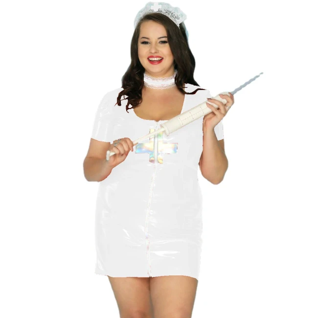 Nurse Erotic Costume Maid Uniform Cosplay Lingerie Women Cute Sexy Uniforms Temptation Sexy Underwer Buttoned Slit Shirt Dresses