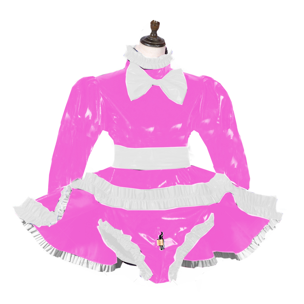 Long Sleeve Sissy Dress PVC Bow Pant 