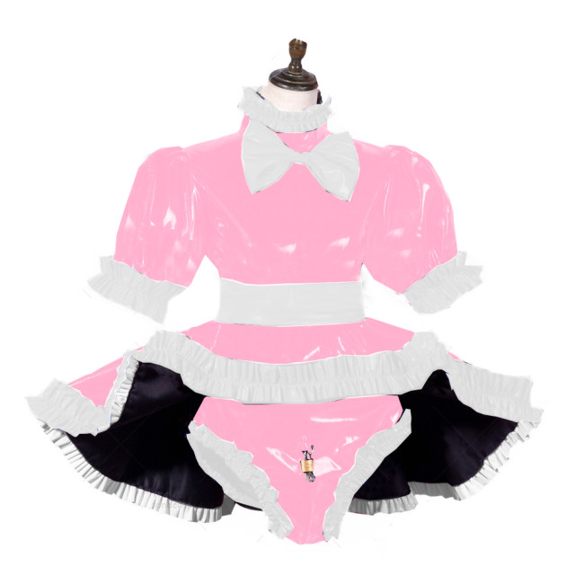 Sissy Dress Lockable Women Clothing Panties Lolita French Maid Set Cosplay Costumes Plus Size S-7XL