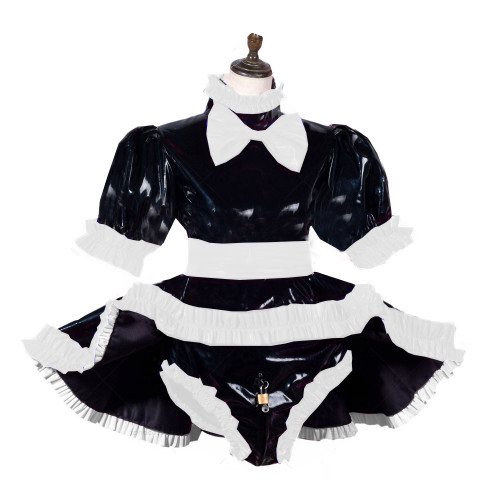 Sissy Dress Lockable Women Clothing Panties Lolita French Maid Set Cosplay Costumes Plus Size S-7XL