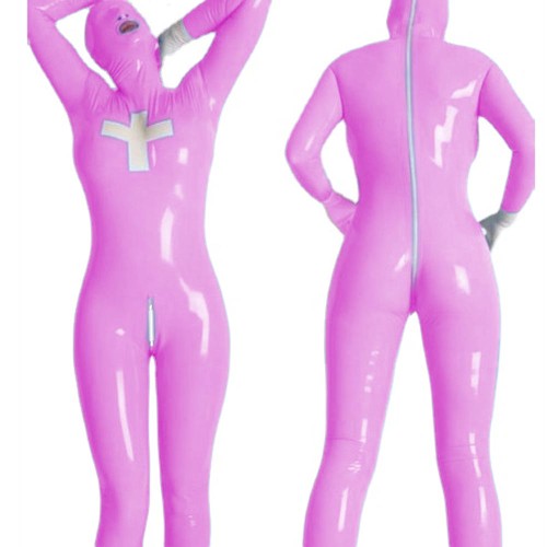 Plus Size 7XL Sexy Wetlook Latex PVC jumpsuit  zipper Faux Leather clubwear catsuit With Glove Erotic Leotard Hooded Jumpsuit