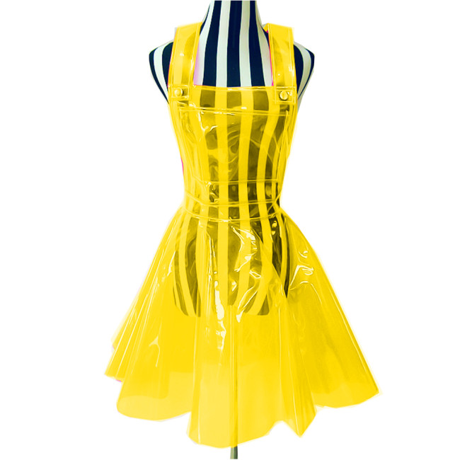 Women Plastic PVC Dress See Through A Line Plastic PVC Clear Dress Waterproof Plus Size Dress Sexy Costume Gothic dress S-7XL