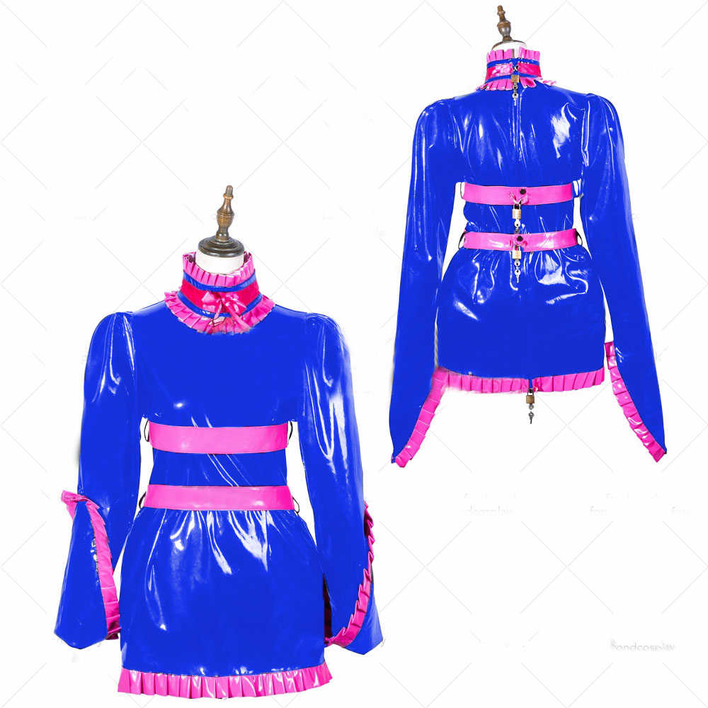 Size S-7XL Lolita PVC Tailor-made Franch Maid Dress Cosplay Fancy Dress  Clubwear Long Sleeve Gothic Dress - AliExpress