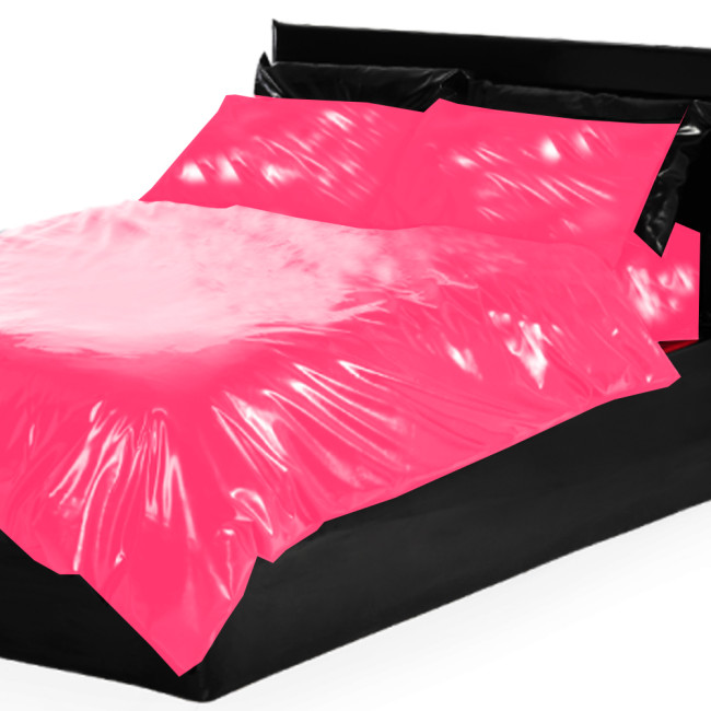 29 colors PVC Bedding Set Queen King size Patent Leather Duvet Cover Vinyl Bed sheet set Fitted sheet Plastic customed made size