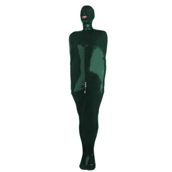Natural & flexible adults latex bondage bag adults PVC sleeping sack open head and attached front zipper Fetish Rubber Suit