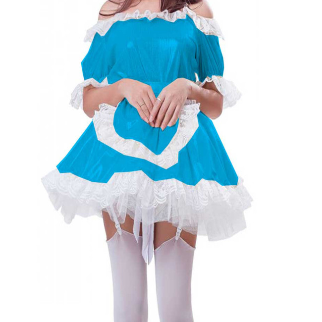 New Women Lolita One-Shoulder Mini Dress Sexy Maid A-Line Dress Anime Cosplay Costume Kawaii Halloween Party Sissy Mini Dresses