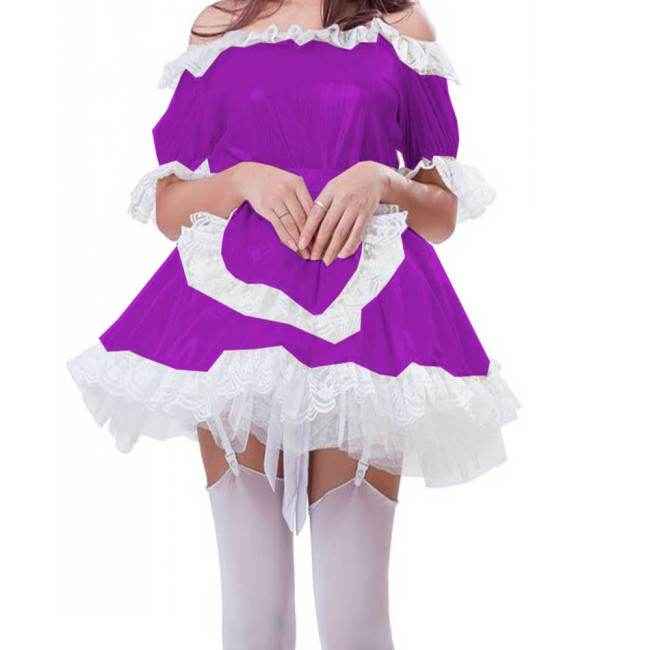 New Women Lolita One-Shoulder Mini Dress Sexy Maid A-Line Dress Anime Cosplay Costume Kawaii Halloween Party Sissy Mini Dresses
