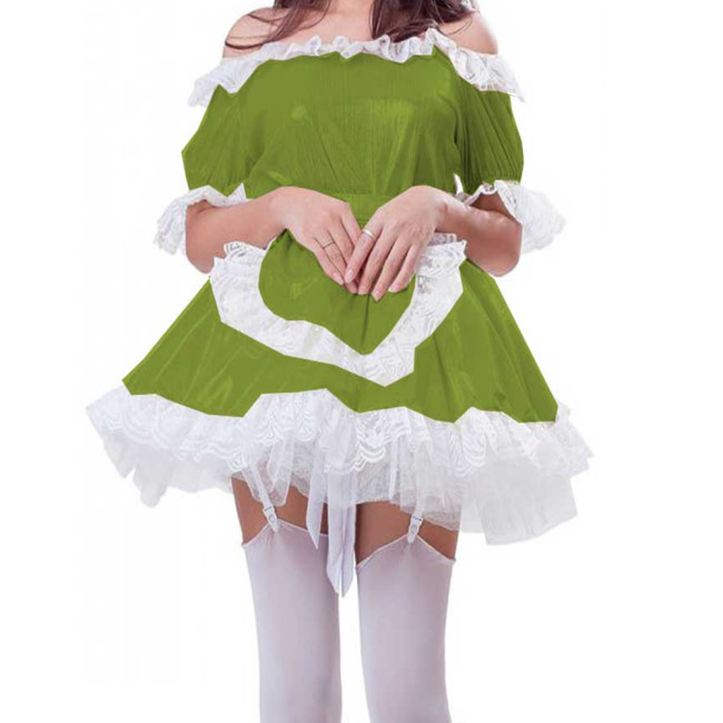 New Women Lolita One-Shoulder Mini Dress Sexy Maid A-Line Dress Anime Cosplay Costume Kawaii Halloween Party Sissy Mini Dresses