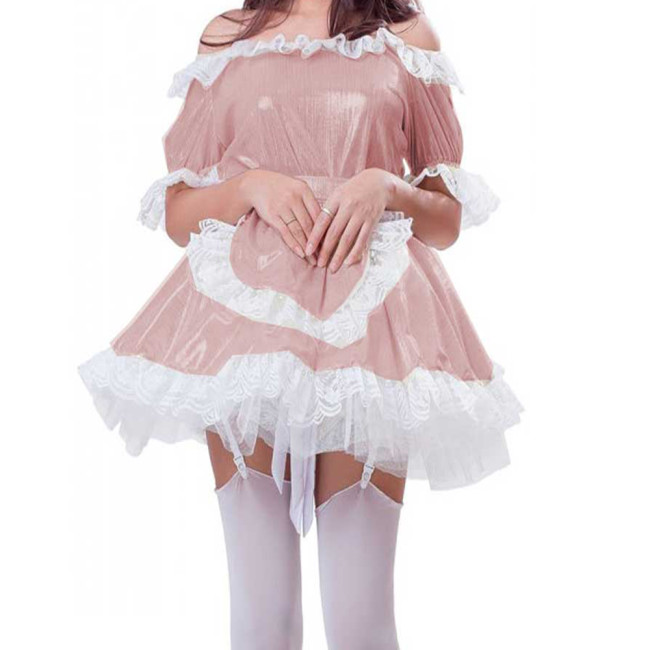 New Women Lolita One-Shoulder Mini Dress Sexy Maid A-Line Dress Anime Cosplay Costume Kawaii Halloween Party Sissy Mini Dresses