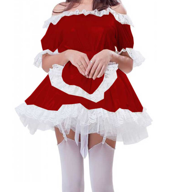 New Women Lolita One-Shoulder Mini Dress Sexy Maid A-Line Dress Anime Cosplay Costume Kawaii Halloween Party Sissy Mini Dresses